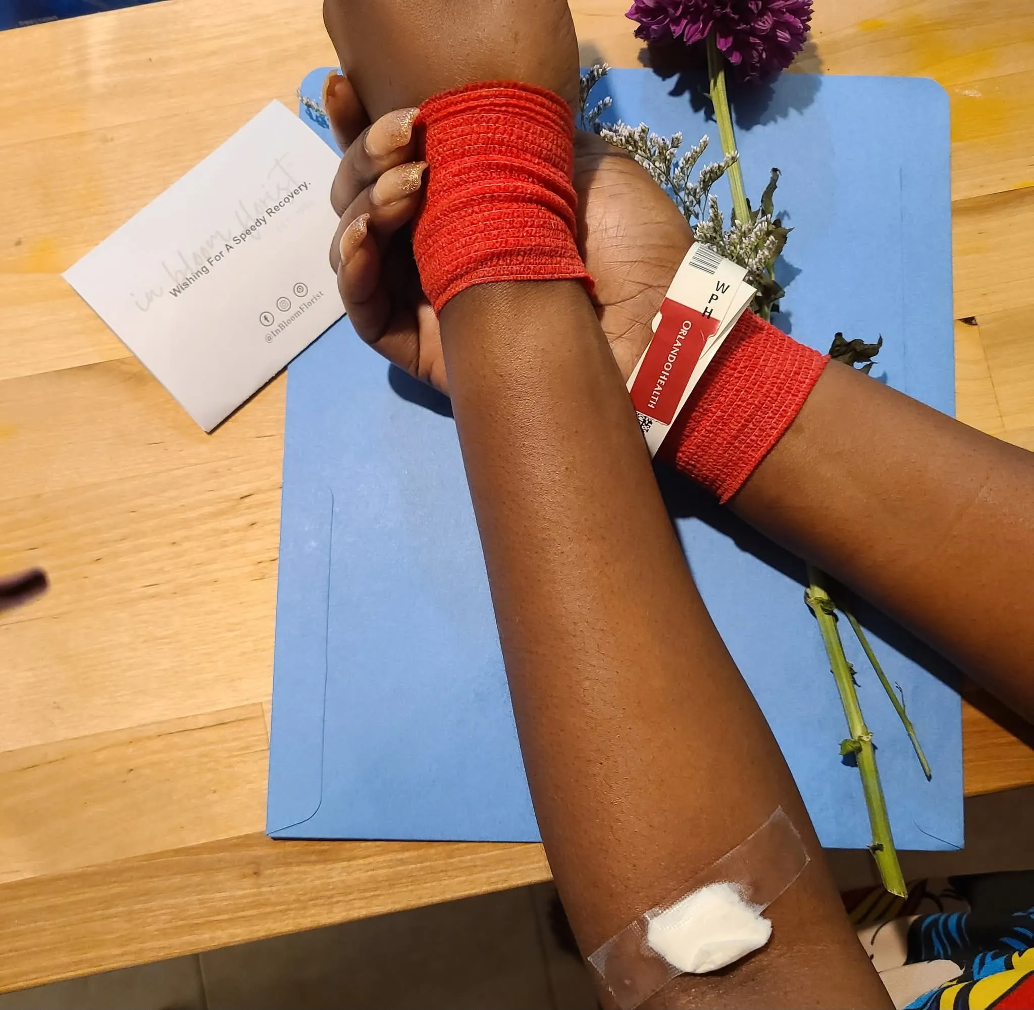 Photo of Michelle in the hospital